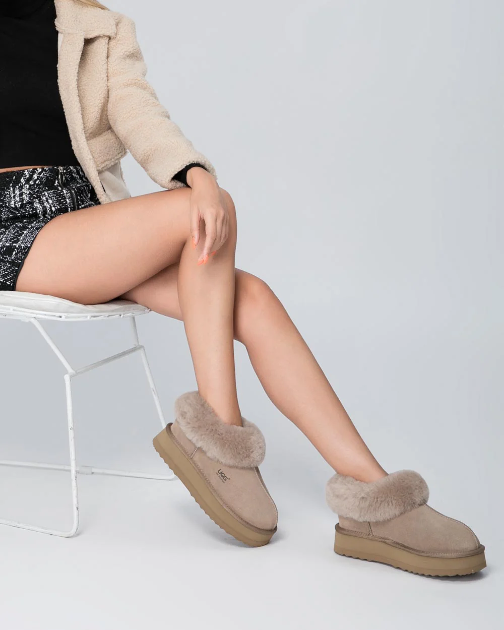 Platinum Platform Ugg Slippers - Image 8